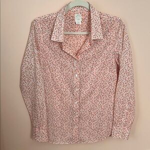 J. CREW 100% Cotton Floral The Perfect Shirt Long Sleeve Button Front Blouse 6